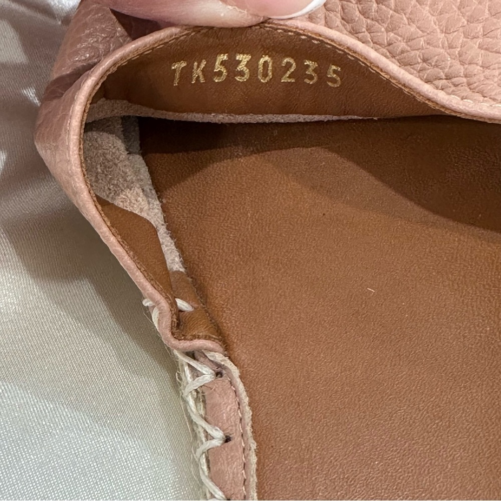 Valentino Garavani Rockstud Espadrille Sandals Leather Wrap Ankle Poudre Pink 35 - Picture 10 of 12